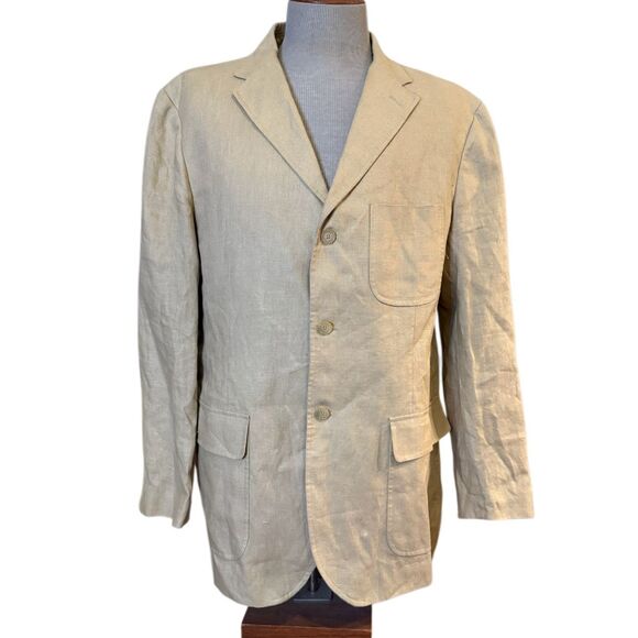 Polo Ralph Lauren 100% Linen Men’s Blazer Sz. XL Cream Preppy - Picture 1 of 8